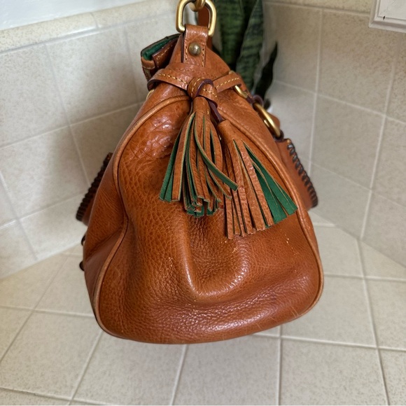 Dooney & Bourke Florentine Leather Tassle Satchel Bag - Picture 8 of 15